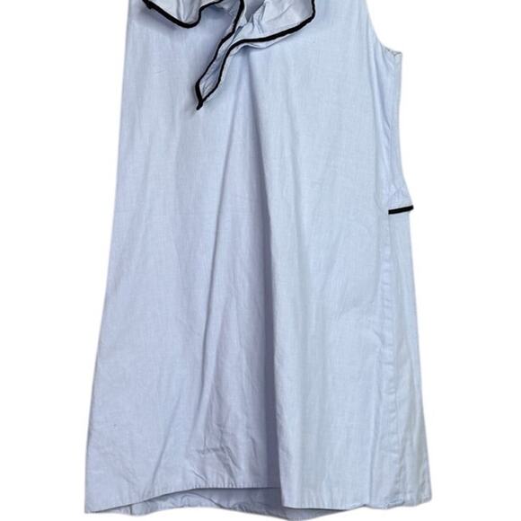 Zara Trafaluc Sleeveless Ruffle Cotton Mini Dress Side Zip Up XS Light Blue - Picture 6 of 15